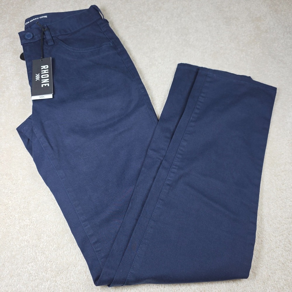Rhone Pants Mens 28-33L Blue‎ Everyday Twill Five Pocket Straight Stretch NWT